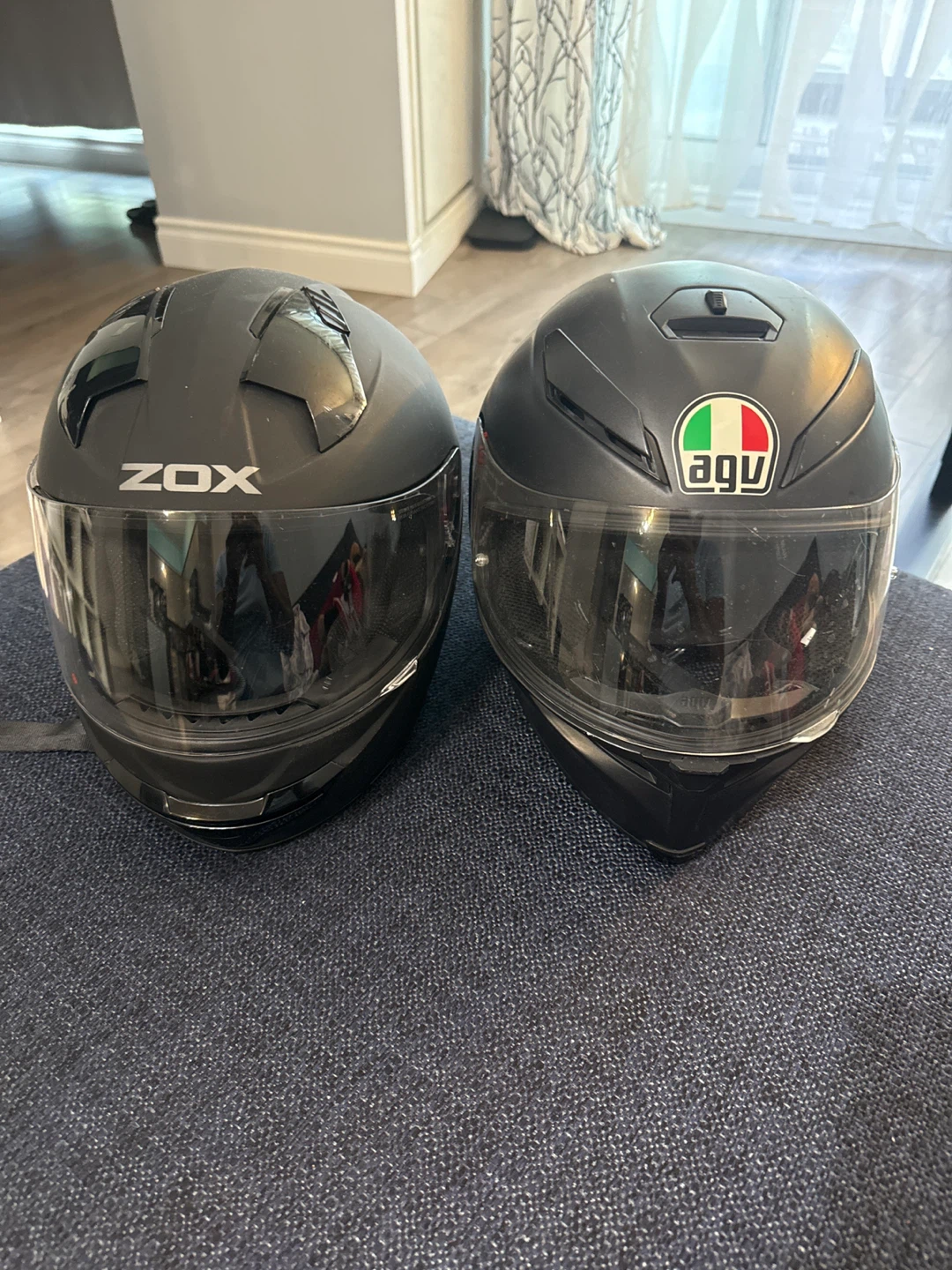 ZOX and AGV Motorcycle Helmets - Black. Size: S