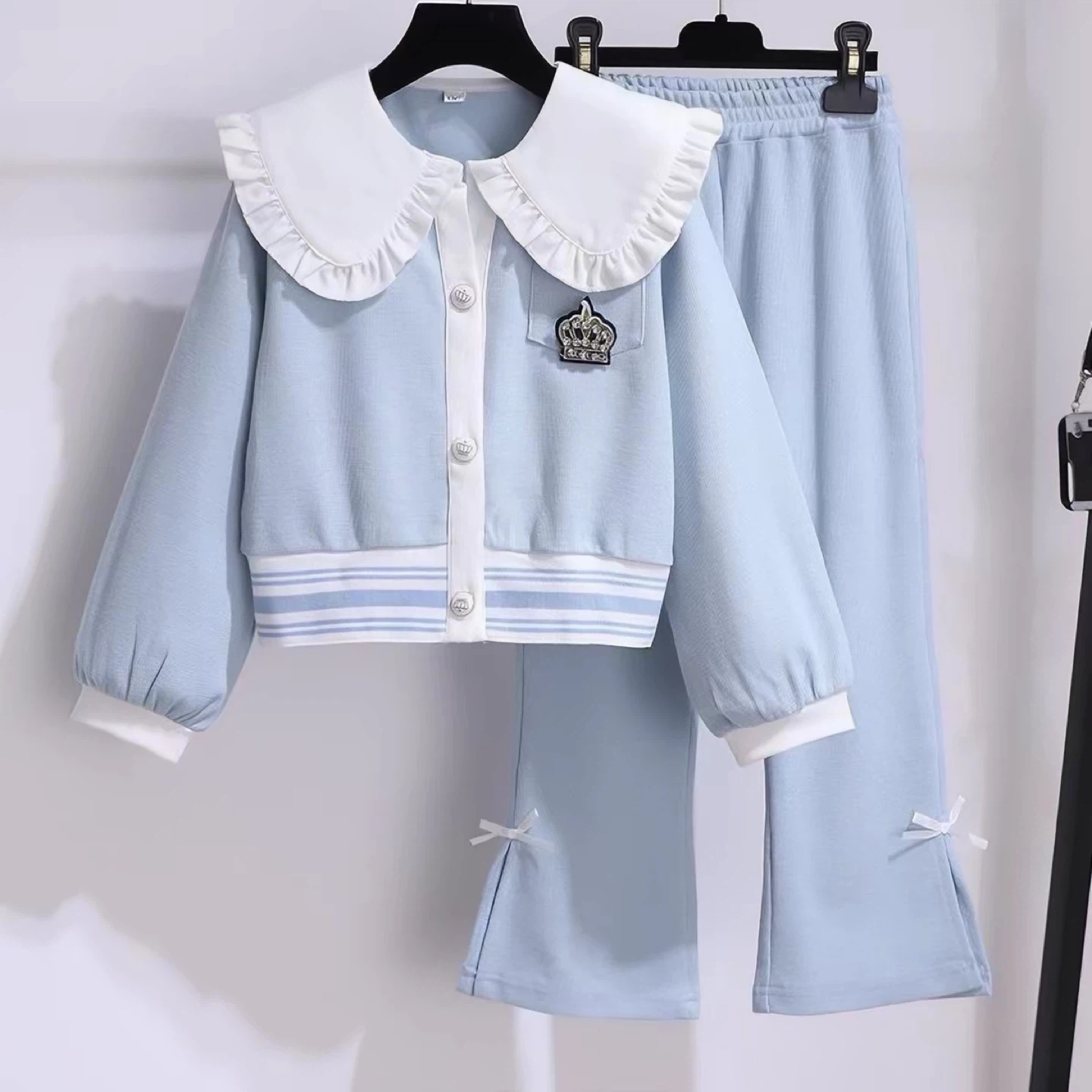Light Blue Kids Outfit with Crown Detail - photo 2