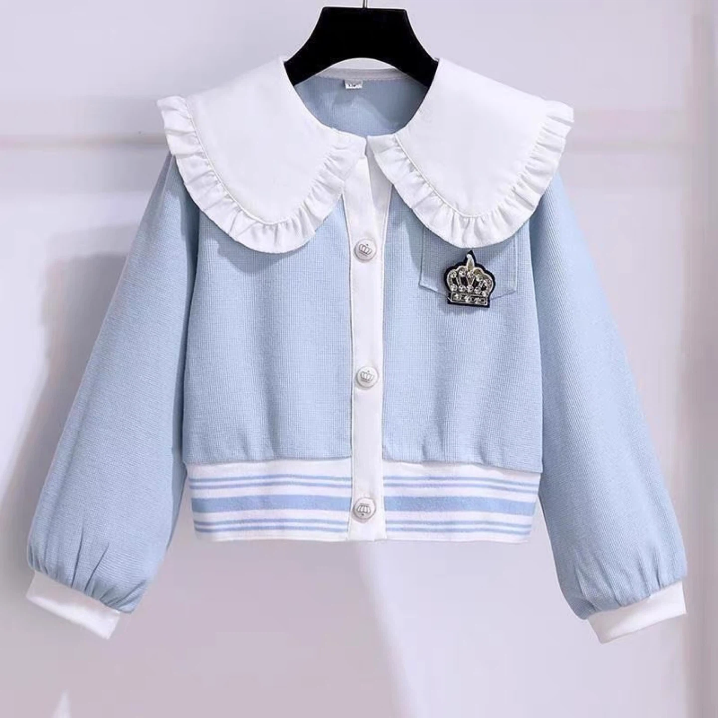 Light Blue Kids Outfit with Crown Detail