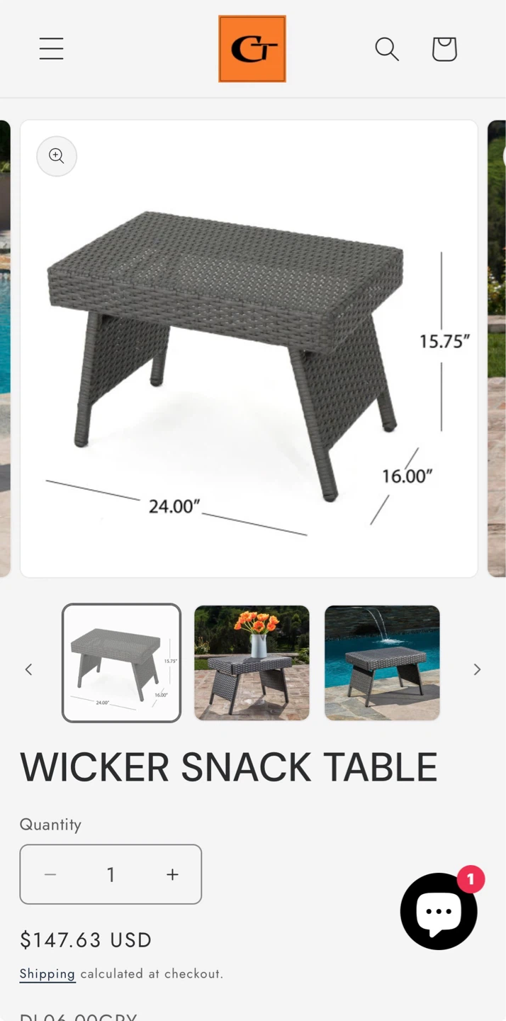 Wicker Snack Table - photo 2
