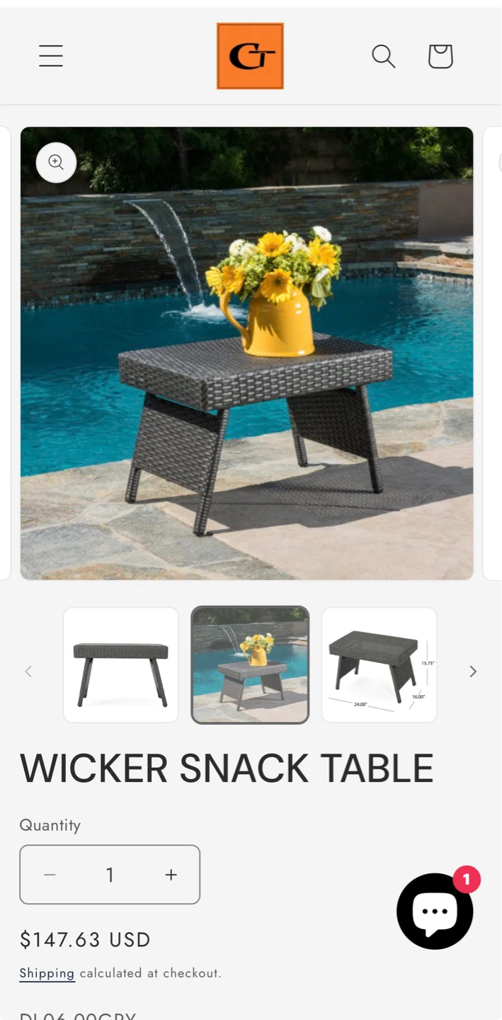 Wicker Snack Table