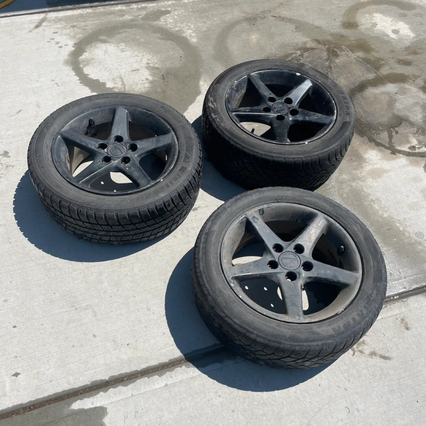 Set of 3 Tires with Wheels