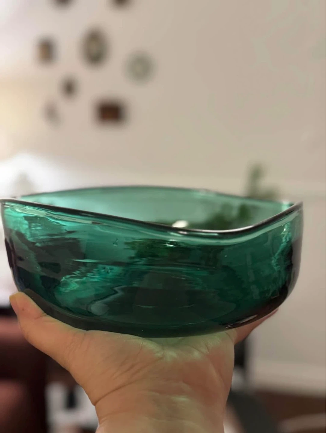 Green Glass Serving Bowl - photo 2