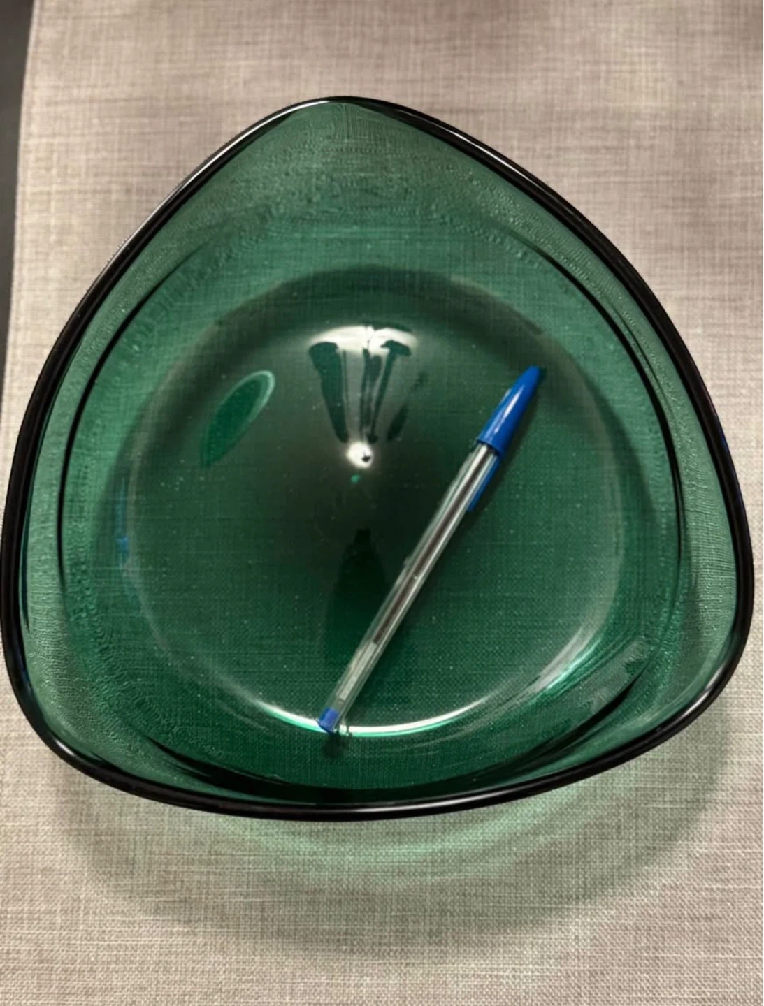 Green Glass Serving Bowl - photo 3
