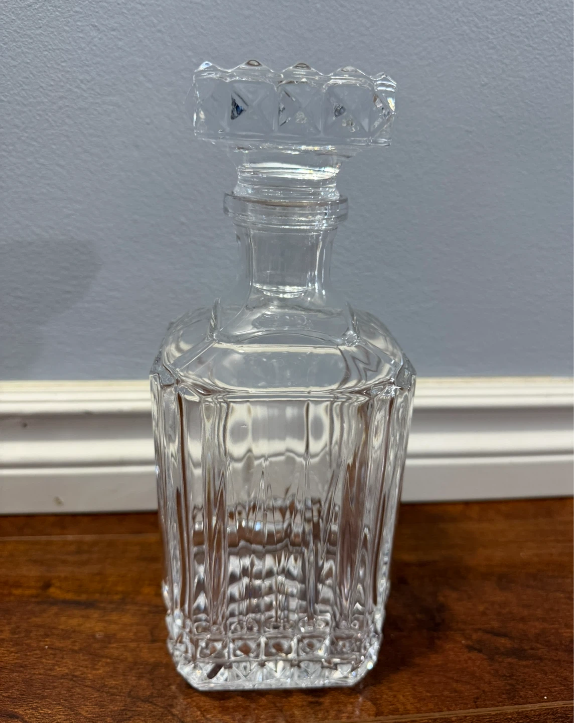 Vintage Crystal Glass Whiskey Decanter with Stopper