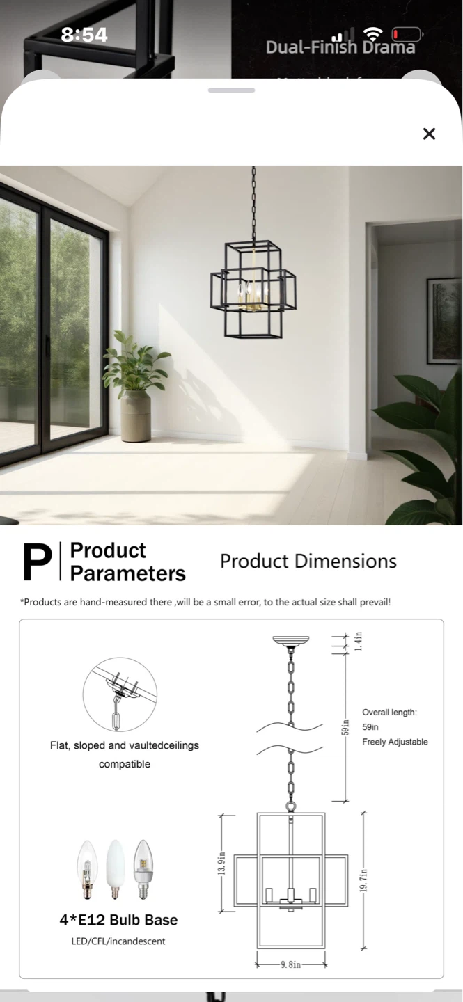 Mercer41 Black & Gold Lantern Chandelier - photo 3