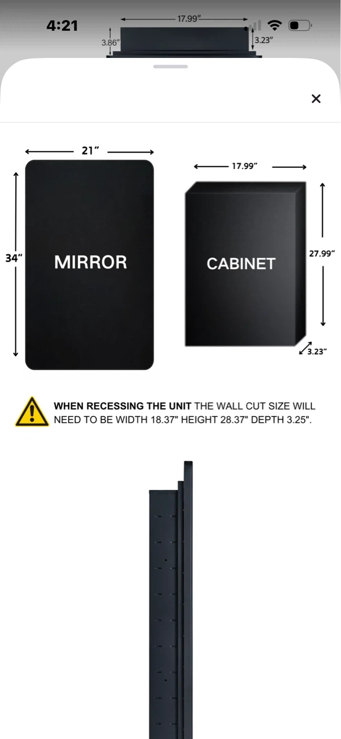Black Metal Medicine Cabinet with Mirror - photo 2