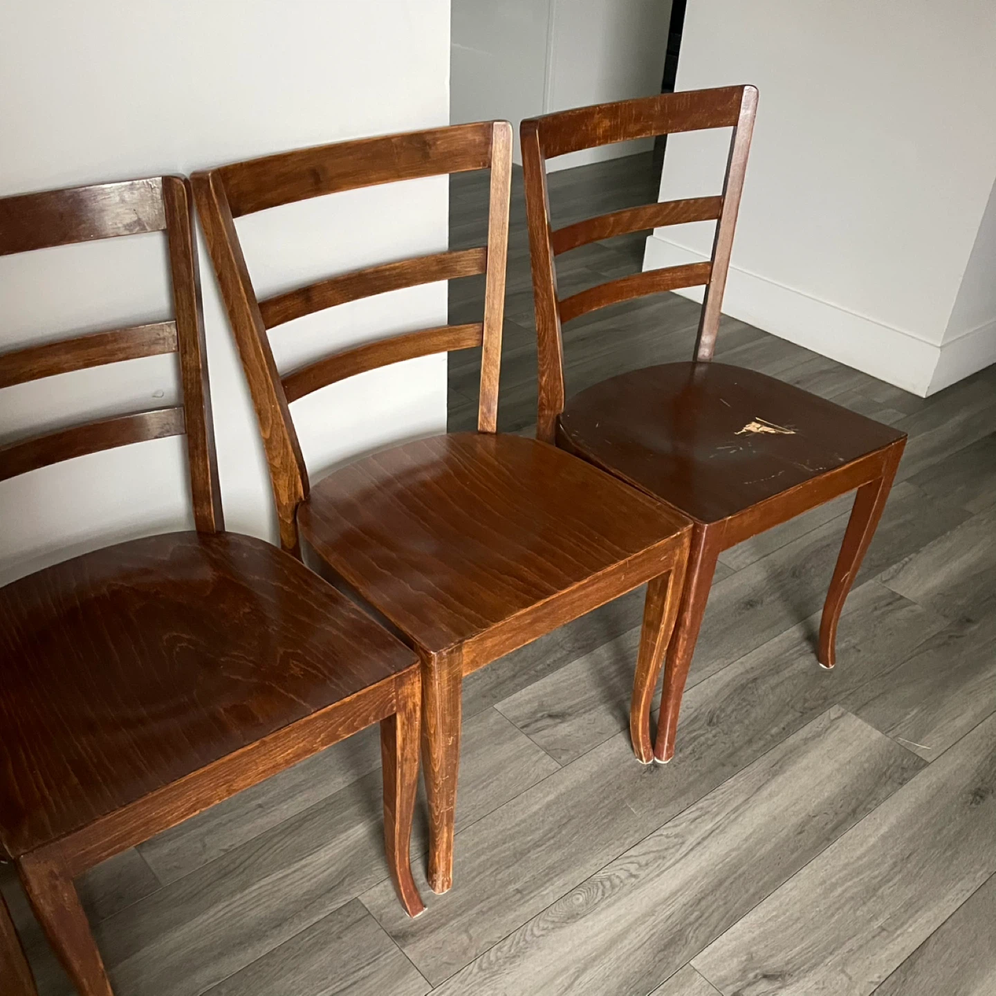 4 Wooden Dining Chairs - photo 4