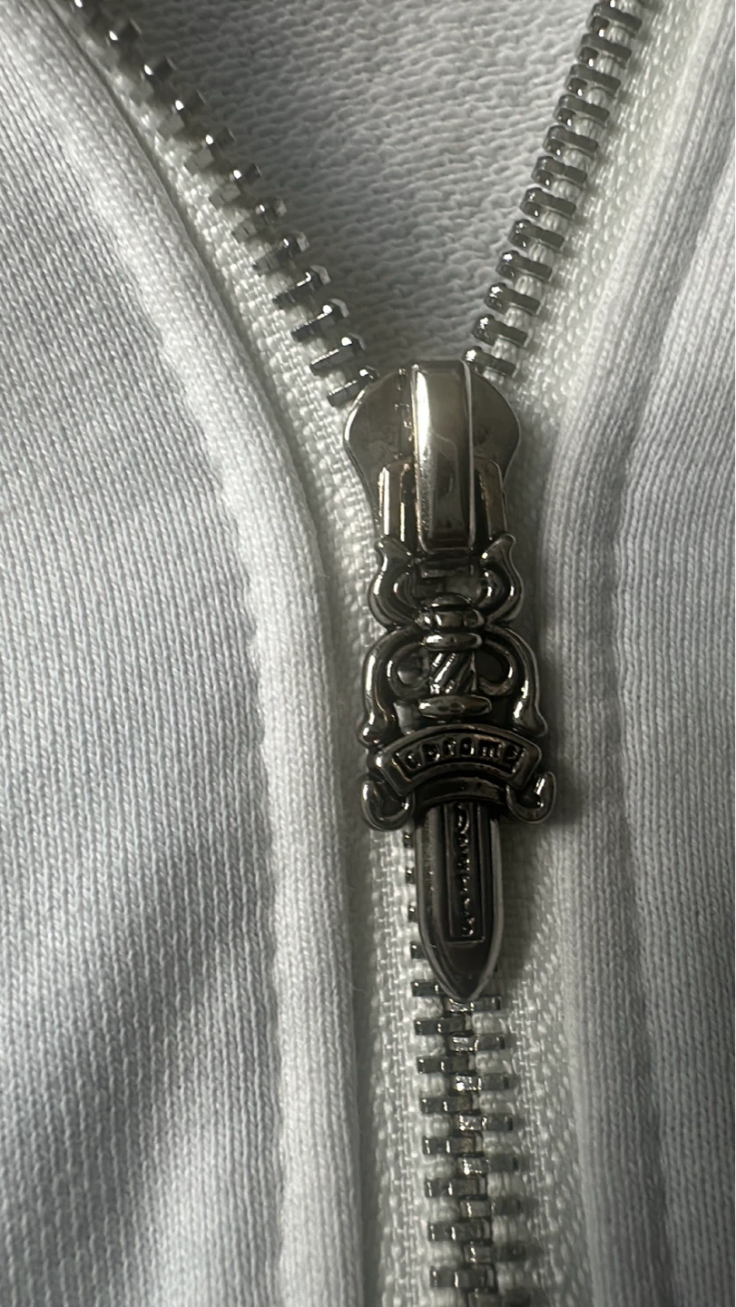 Chrome Hearts White Zip-Up Hoodie - photo 3