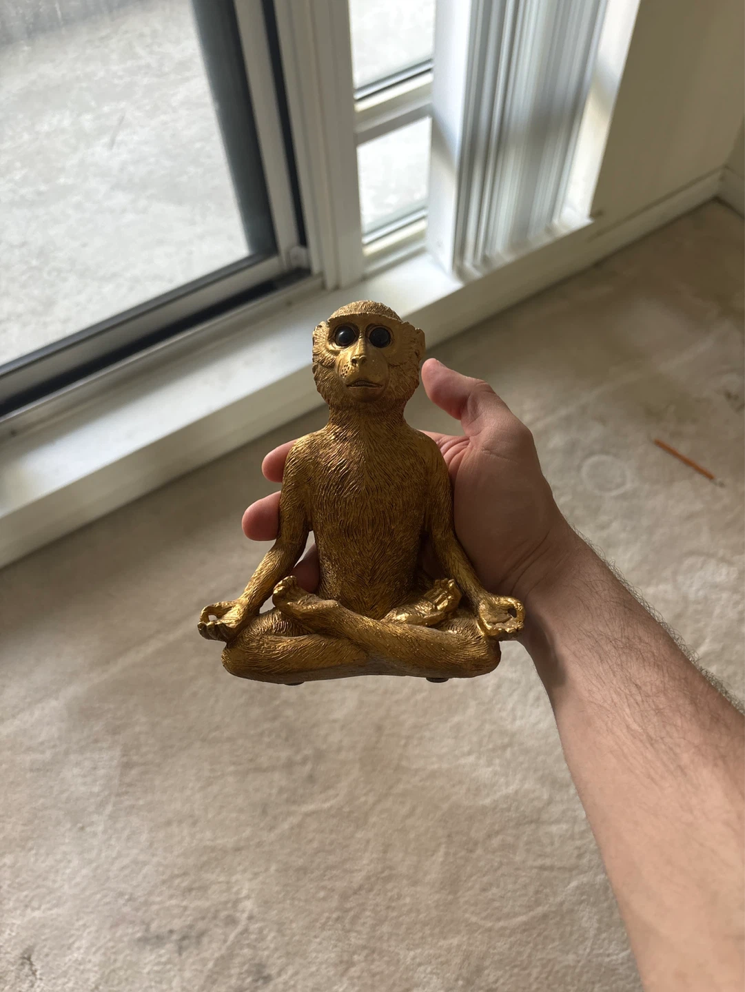 Gold Monkey Meditating Figurine - photo 2
