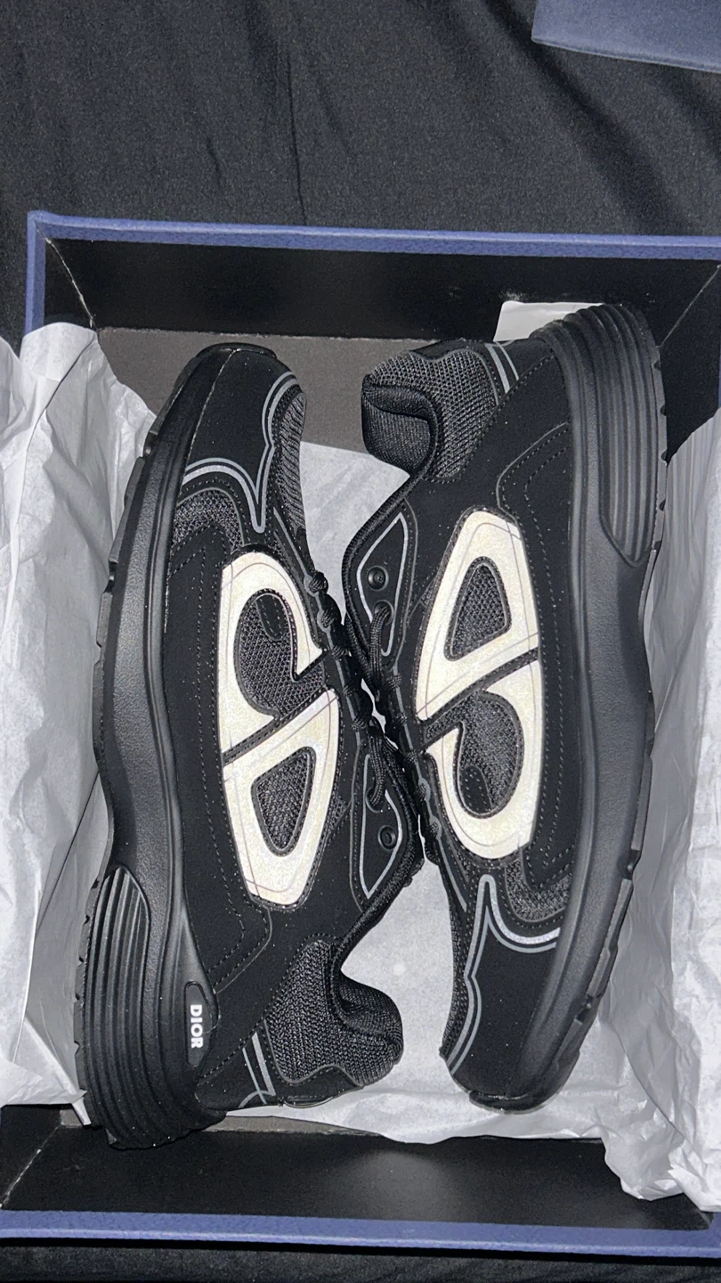 Dior B30 Shoes (Black / Reflective)