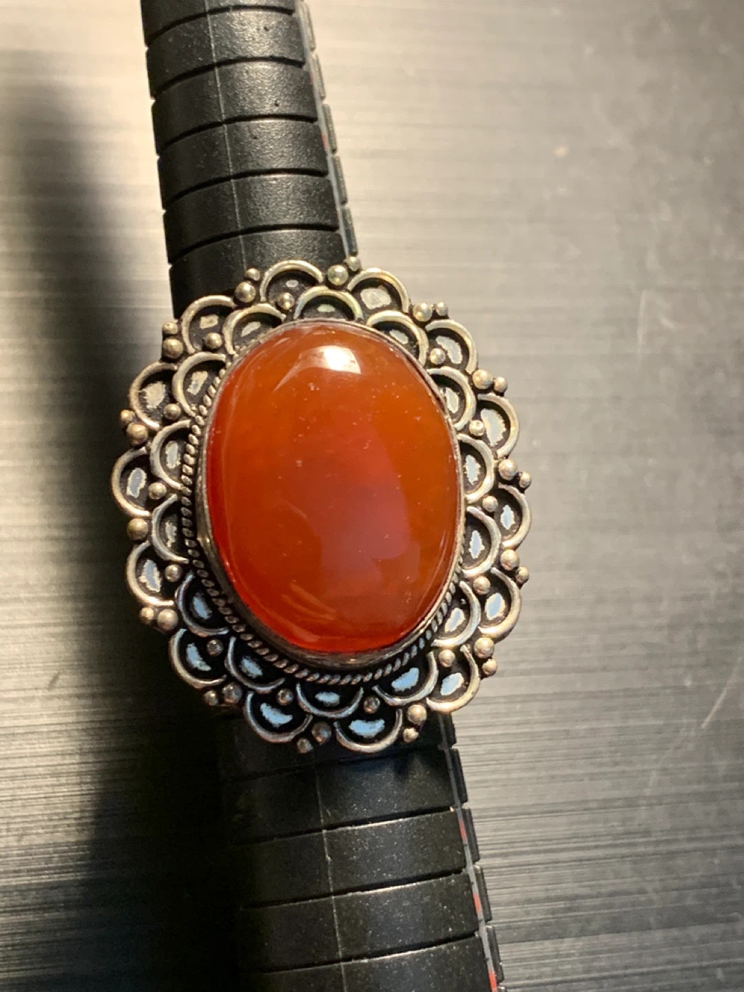 Carnelian Ring. New. Adjustable