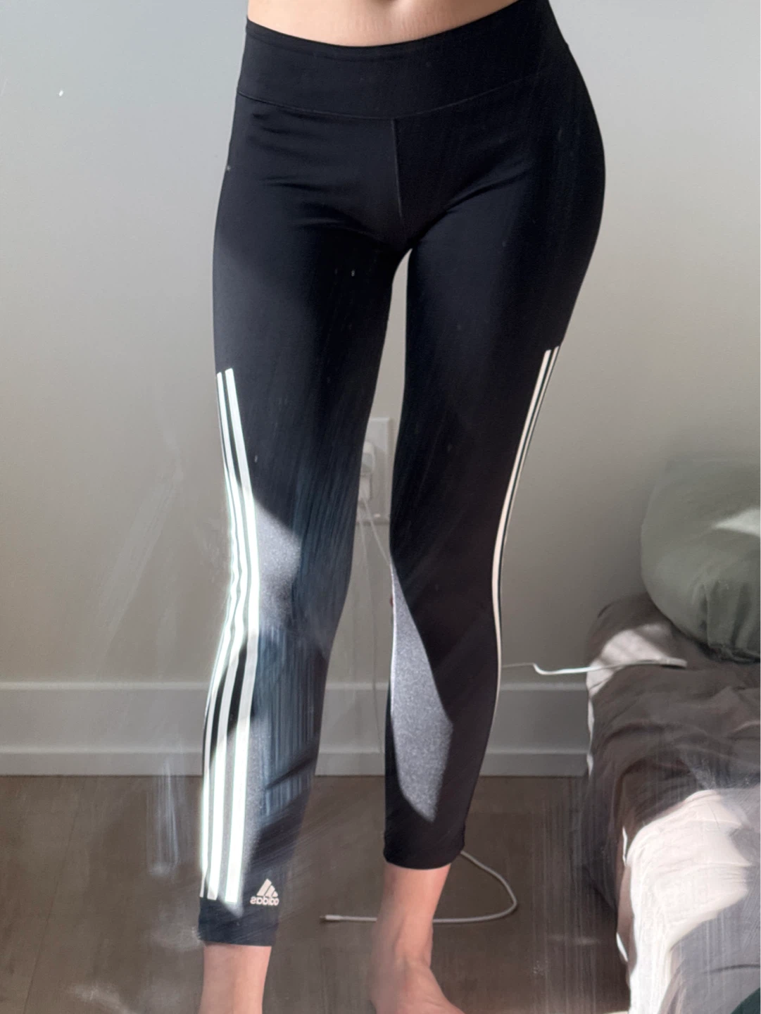 Adidas Black 3-Stripes Leggings - photo 2