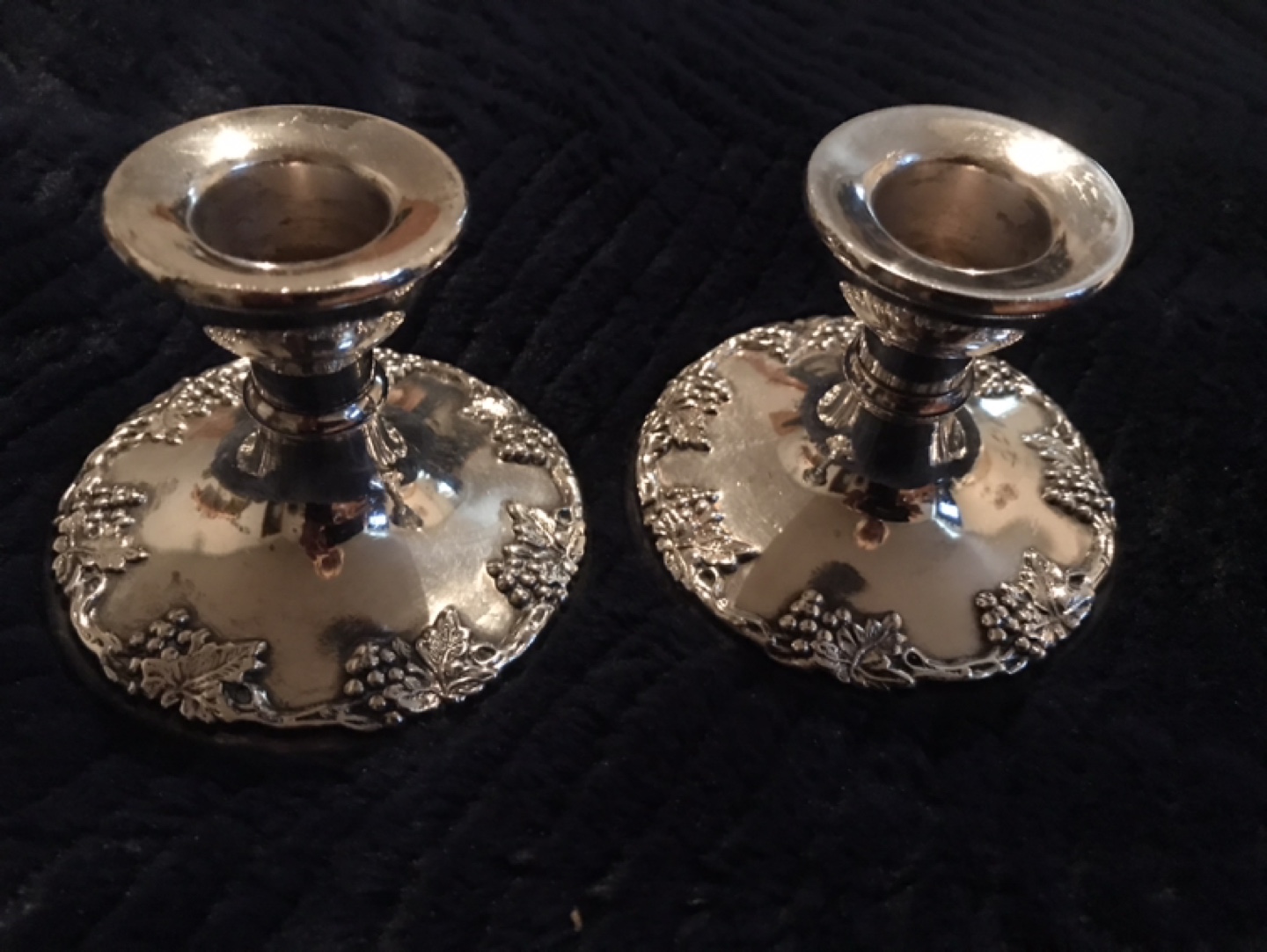Antique Silver Plate Candlestick Holders