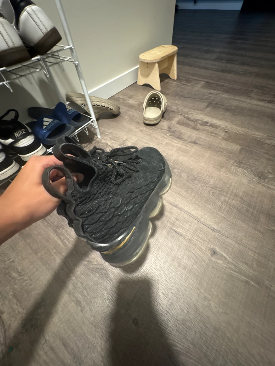 Nike LeBron 15 Black Gold Sneakers