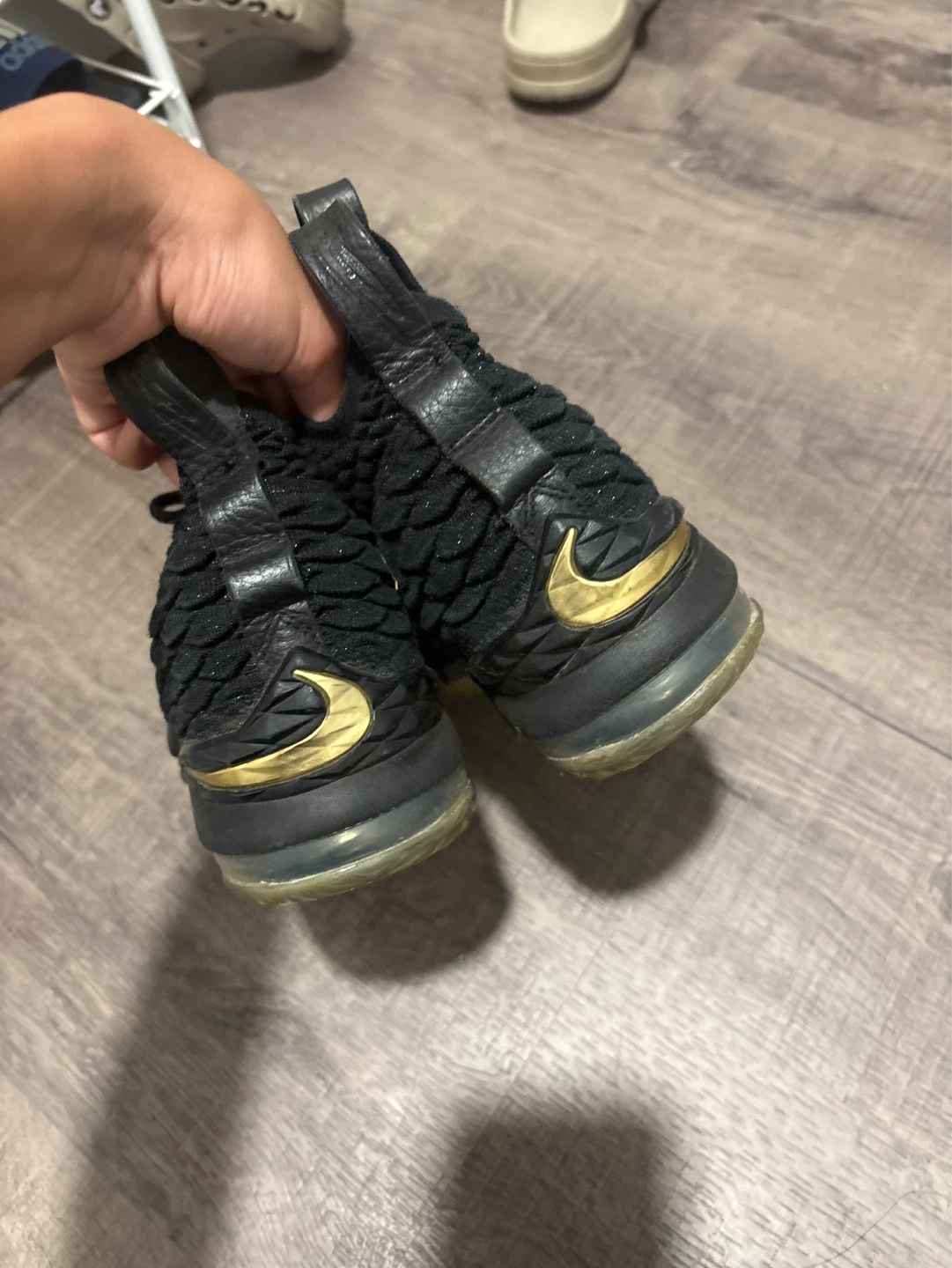 Nike LeBron 15 Black Gold Sneakers - photo 2