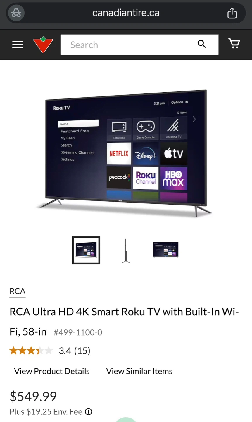 RCA 58-inch 4K Smart Roku TV