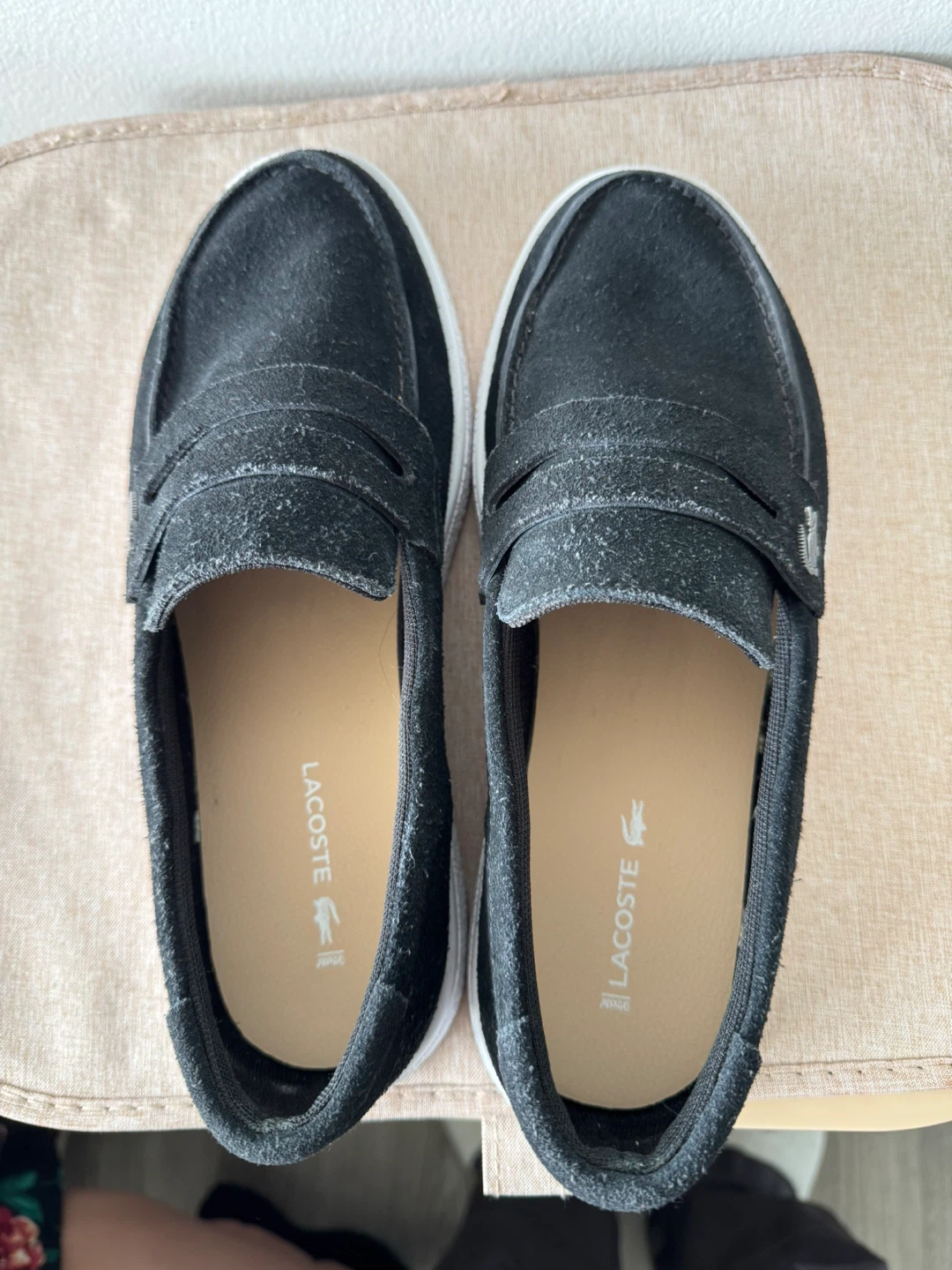 Lacoste Black Suede Loafer Style Shoes