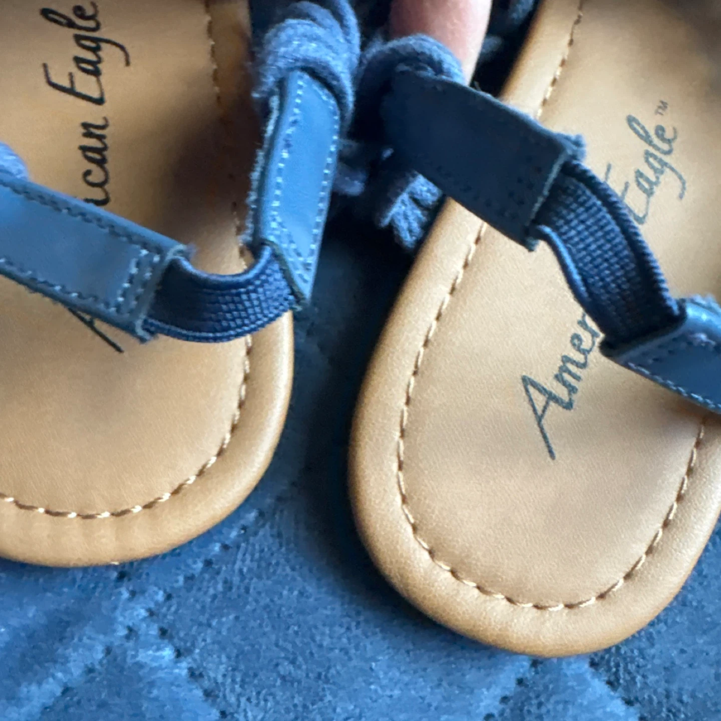 American Eagle Blue Macrame Thong Sandals Size 8 - photo 2