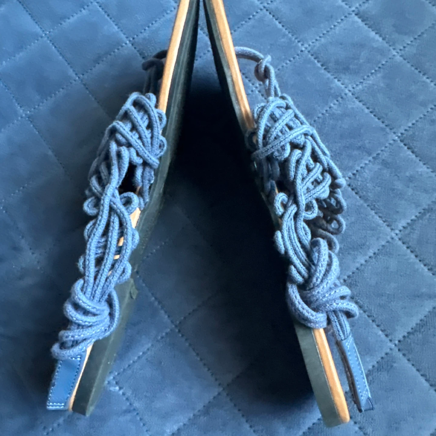 American Eagle Blue Macrame Thong Sandals Size 8 - photo 5