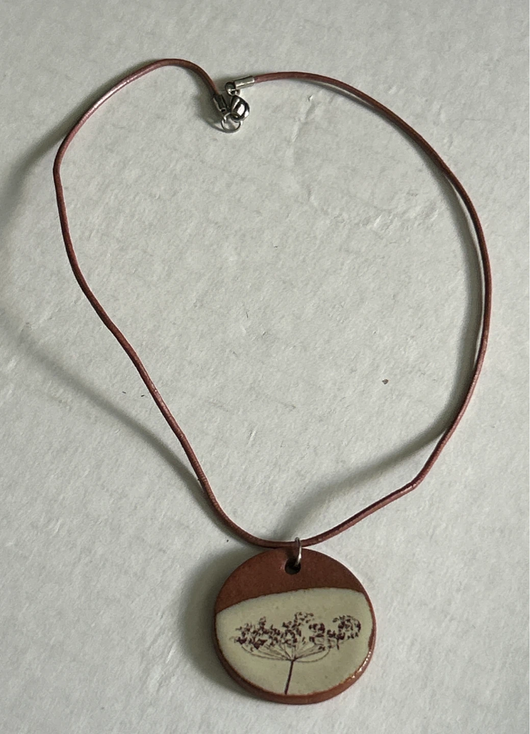 ⚽️Handmade Ceramic Pendant Necklace with "F" Initial