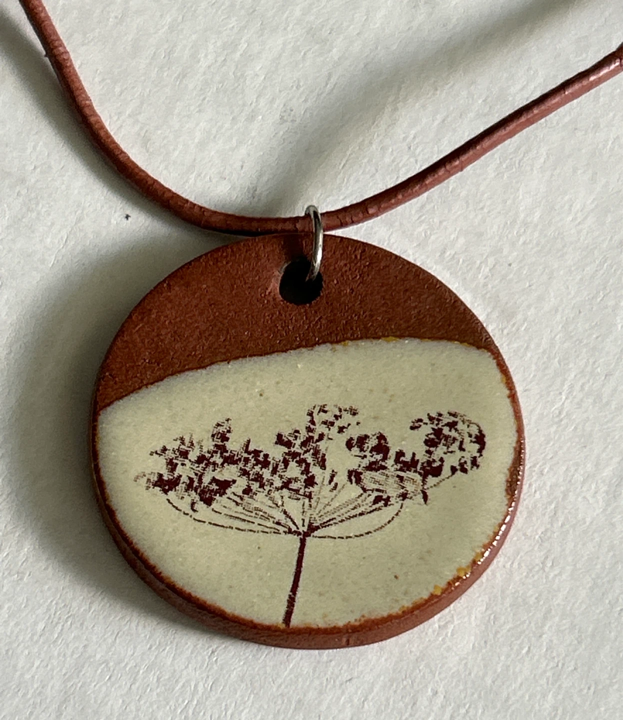 ⚽️Handmade Ceramic Pendant Necklace with "F" Initial - photo 2