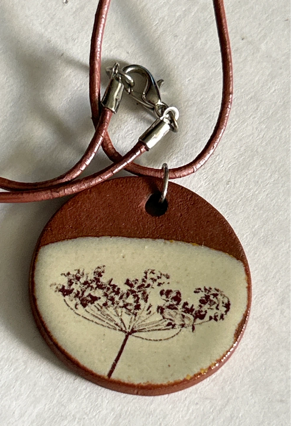 ⚽️Handmade Ceramic Pendant Necklace with "F" Initial - photo 4