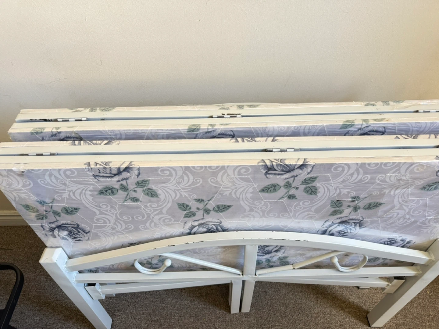 Move-Out Sale – Sturdy White Metal Bed Frame with Headboard - photo 3