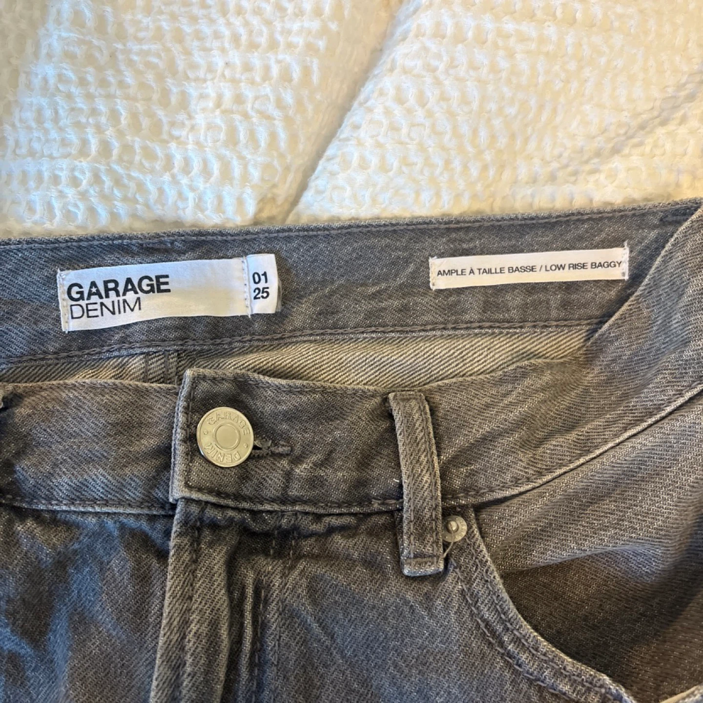 Garage Denim Grey Low Rise Baggy Jeans - photo 4