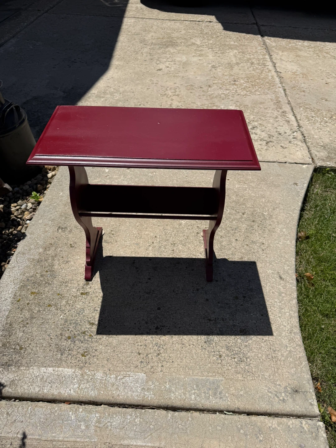 Red End Table with Shelf - photo 2