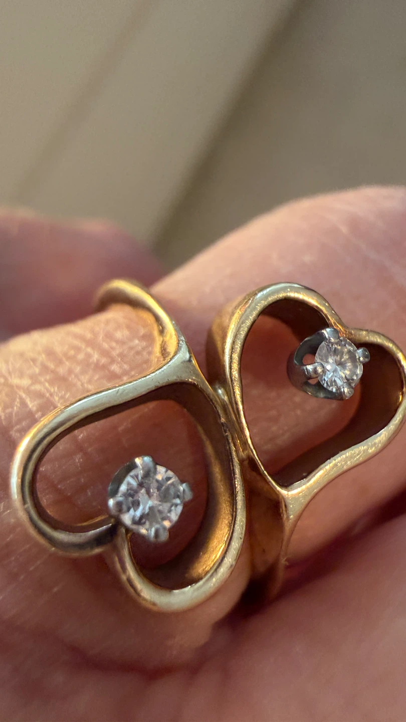 Real gold double heart ring. - photo 3