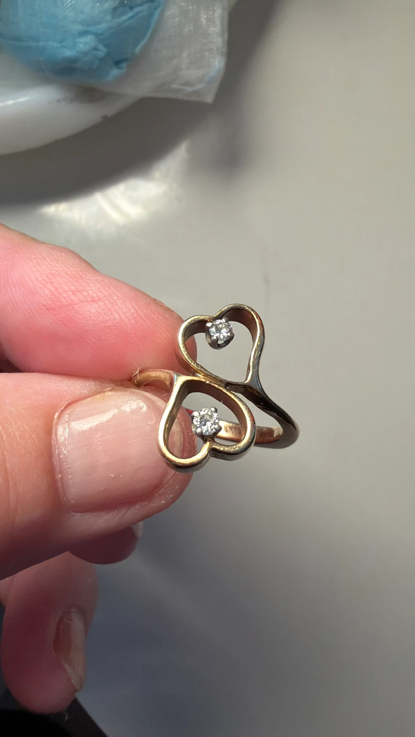 Real gold double heart ring. - photo 5