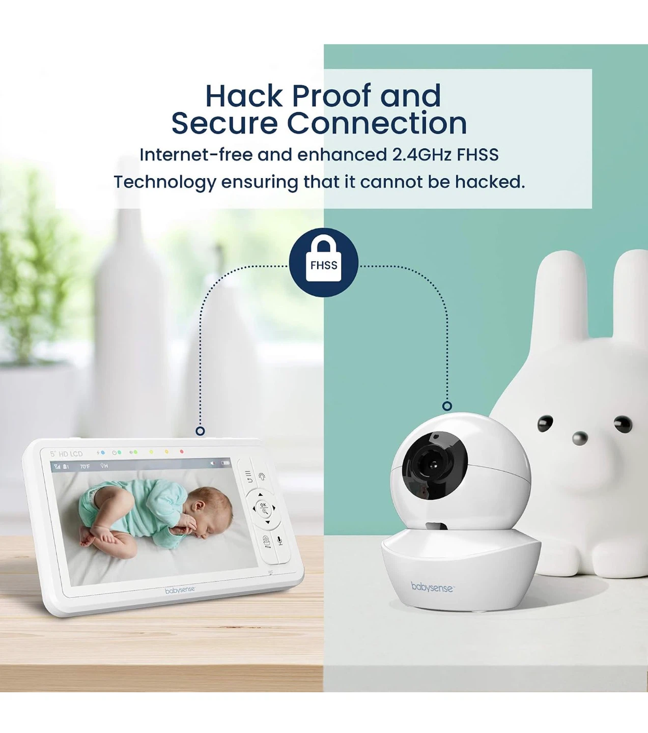 Babysense 5" HD Split-Screen Baby Monitor - photo 4