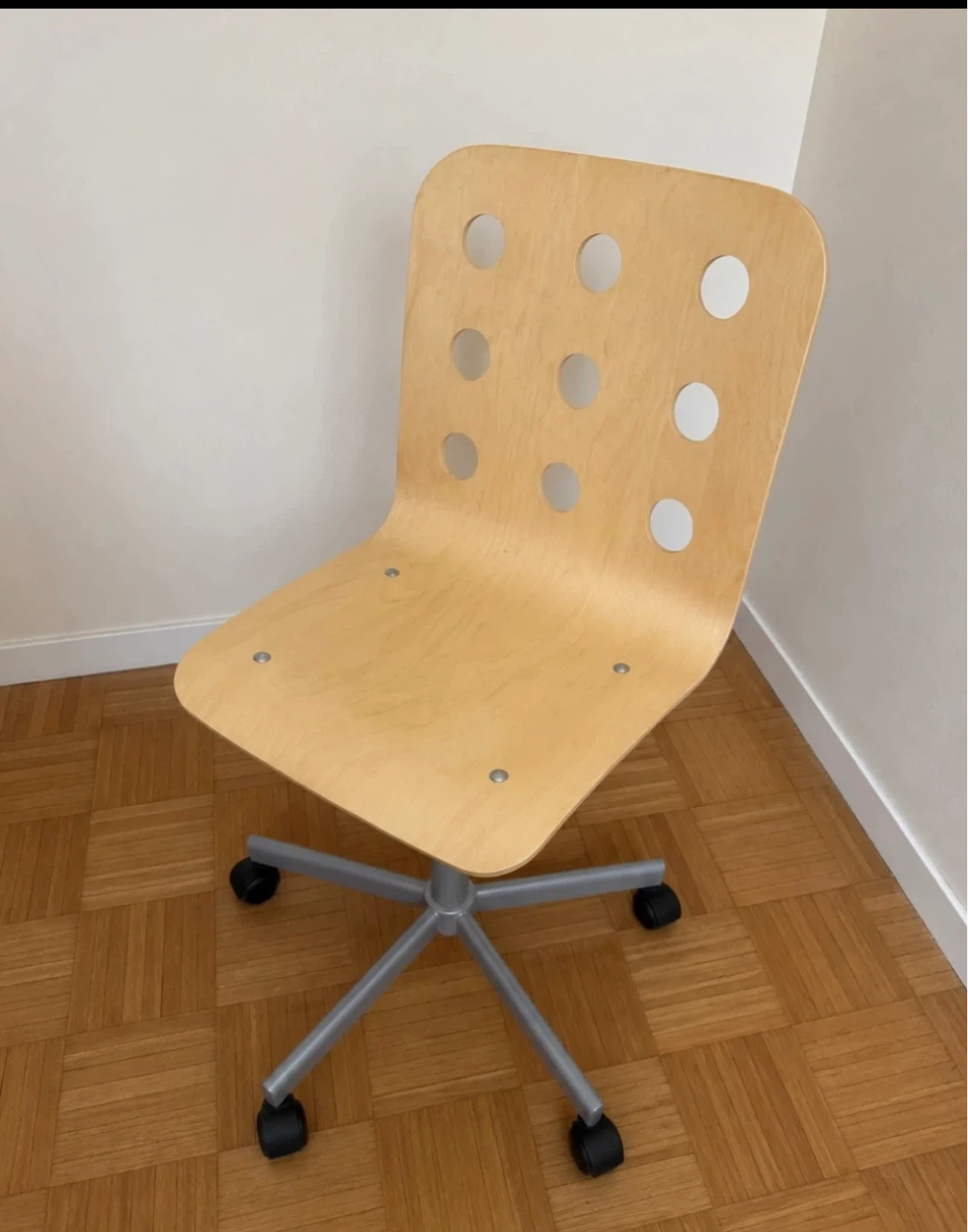Wood Swivel Office Chair with Wheels