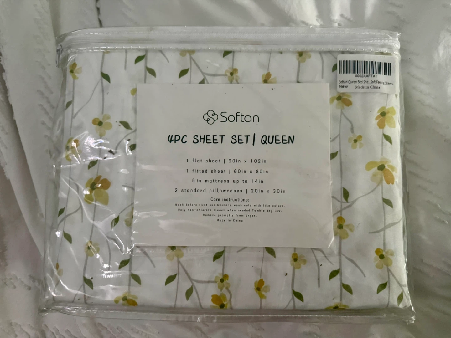 Softan Queen 4pc Sheet Set - Floral