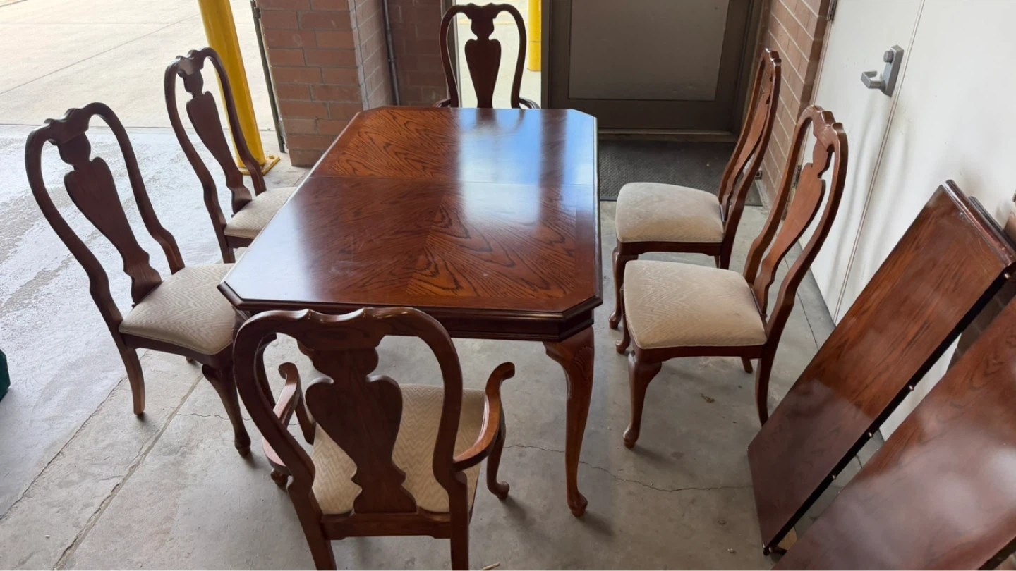 Wooden Dining Table with 6 Chairs - photo 5