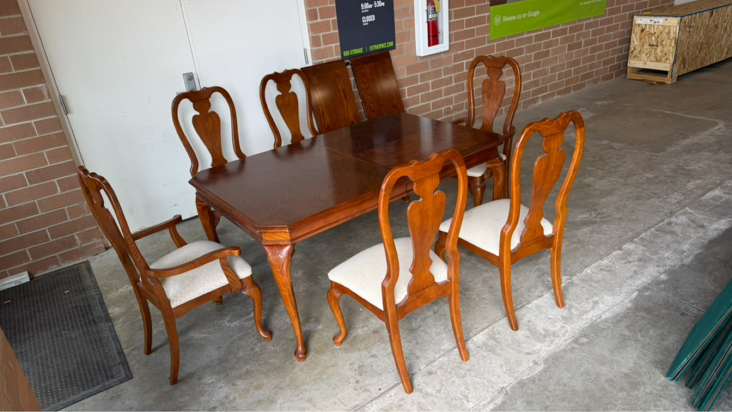 Wooden Dining Table with 6 Chairs - photo 2