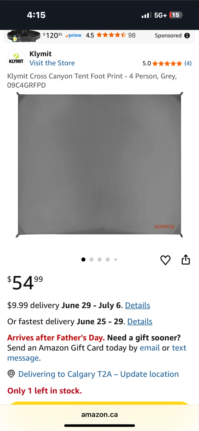 Klymit Cross Canyon 3-Person Tent Footprint ⚽ - photo 3