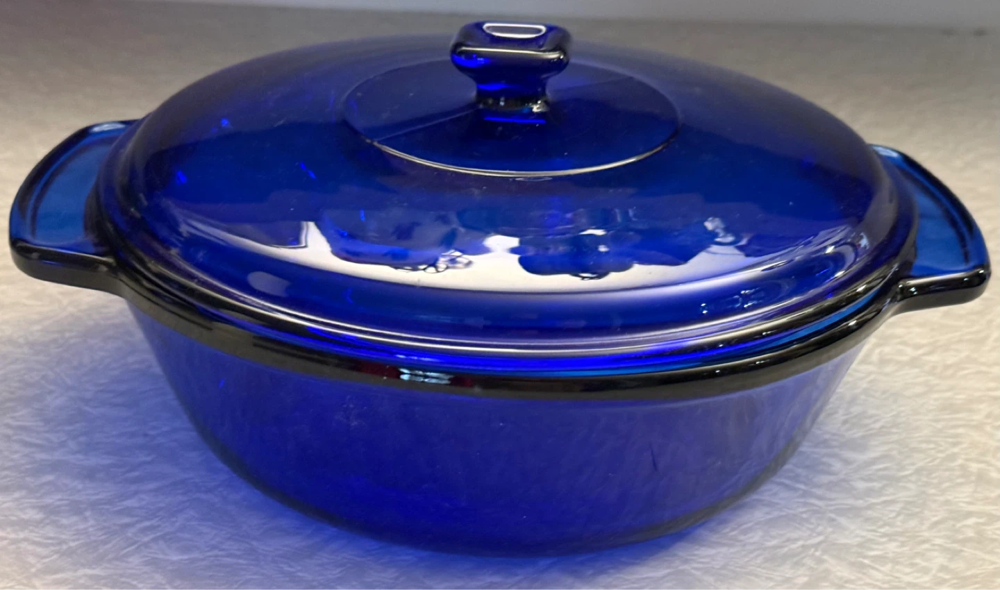 Vintage Anchor Hocking Blue Glass Casserole Dish