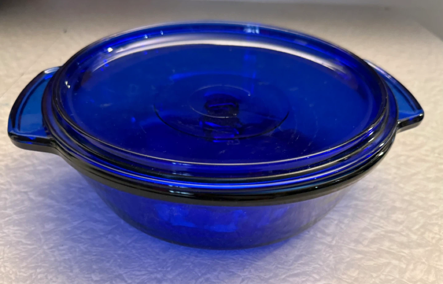 Vintage Anchor Hocking Blue Glass Casserole Dish - photo 5