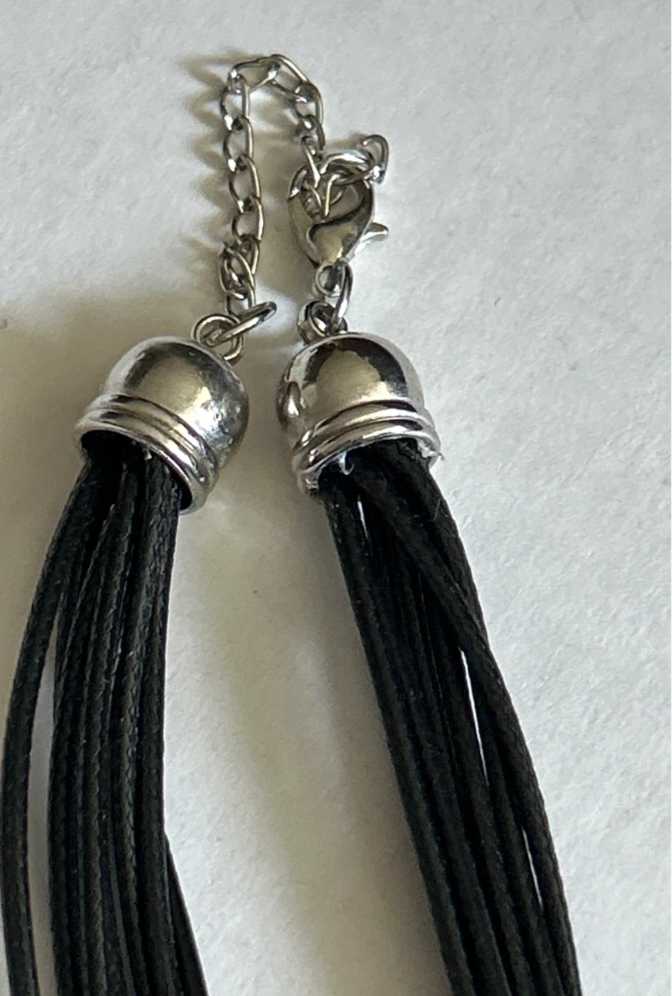 ⚽️Black Cord Necklace with Silver Circle Pendant - photo 3