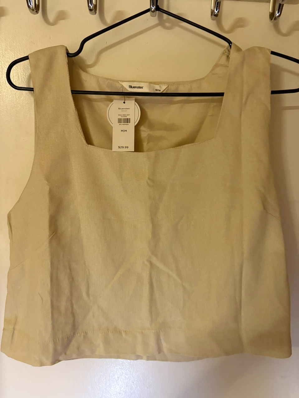 Bluenotes Women's Sleeveless Square Neck Cropped Top - M
