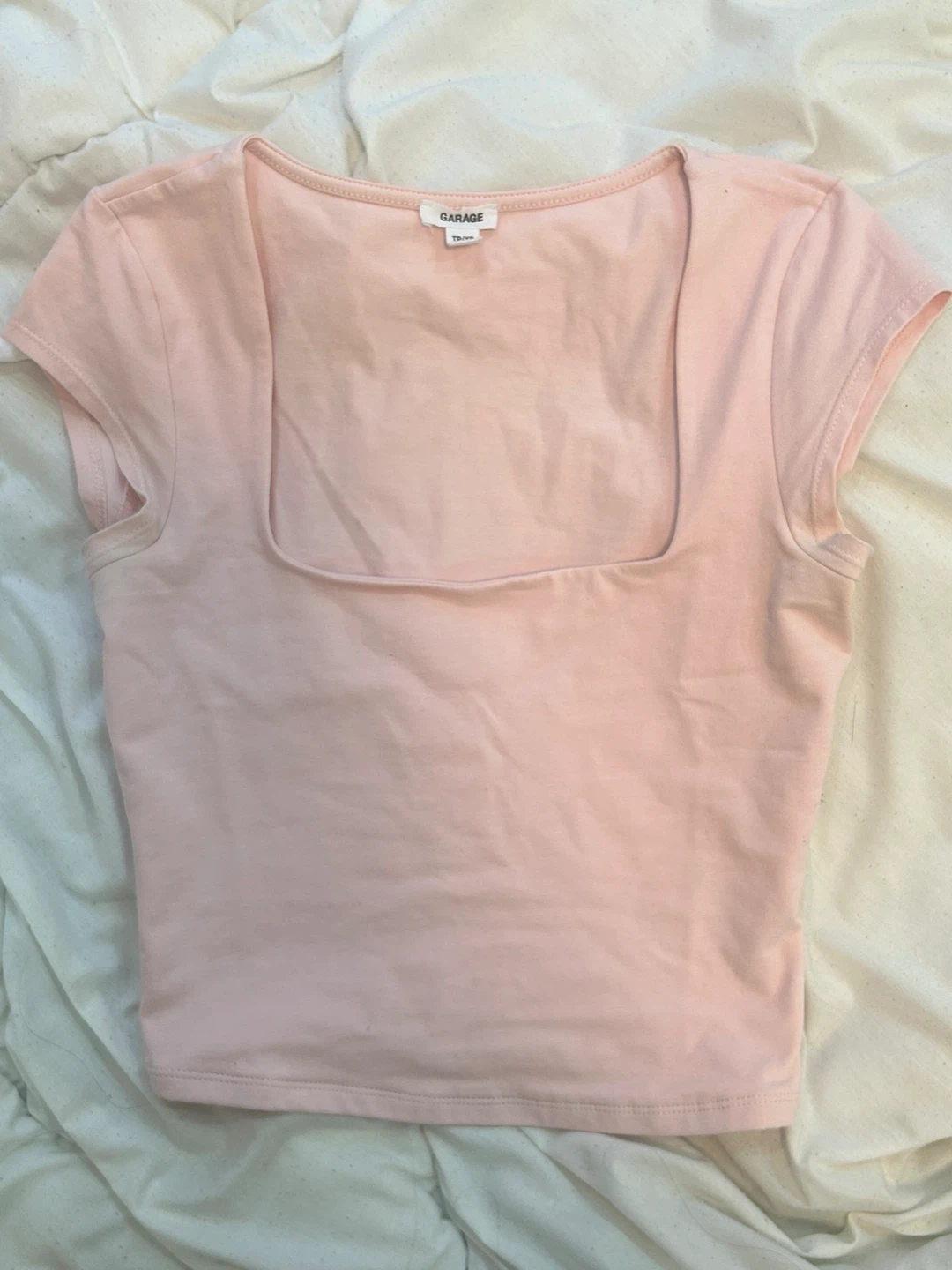 Garage Pink Square Neck Top