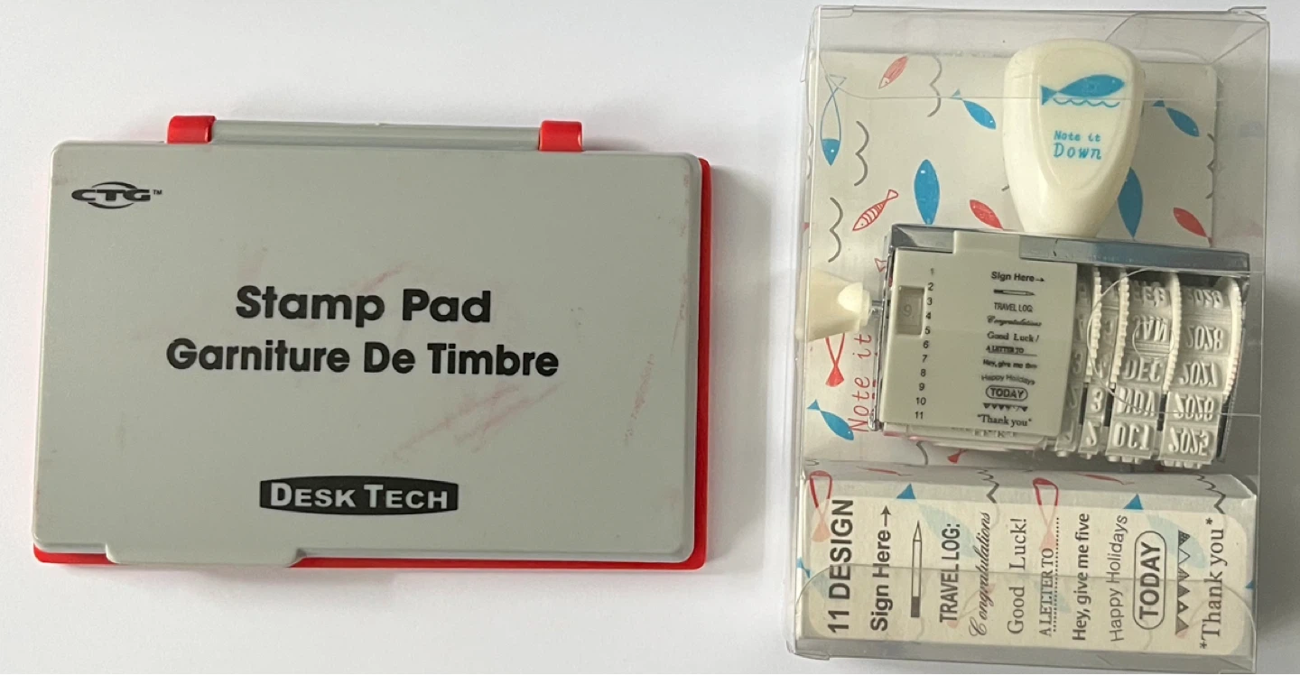 Stamp Pad and Date Stamper Set
