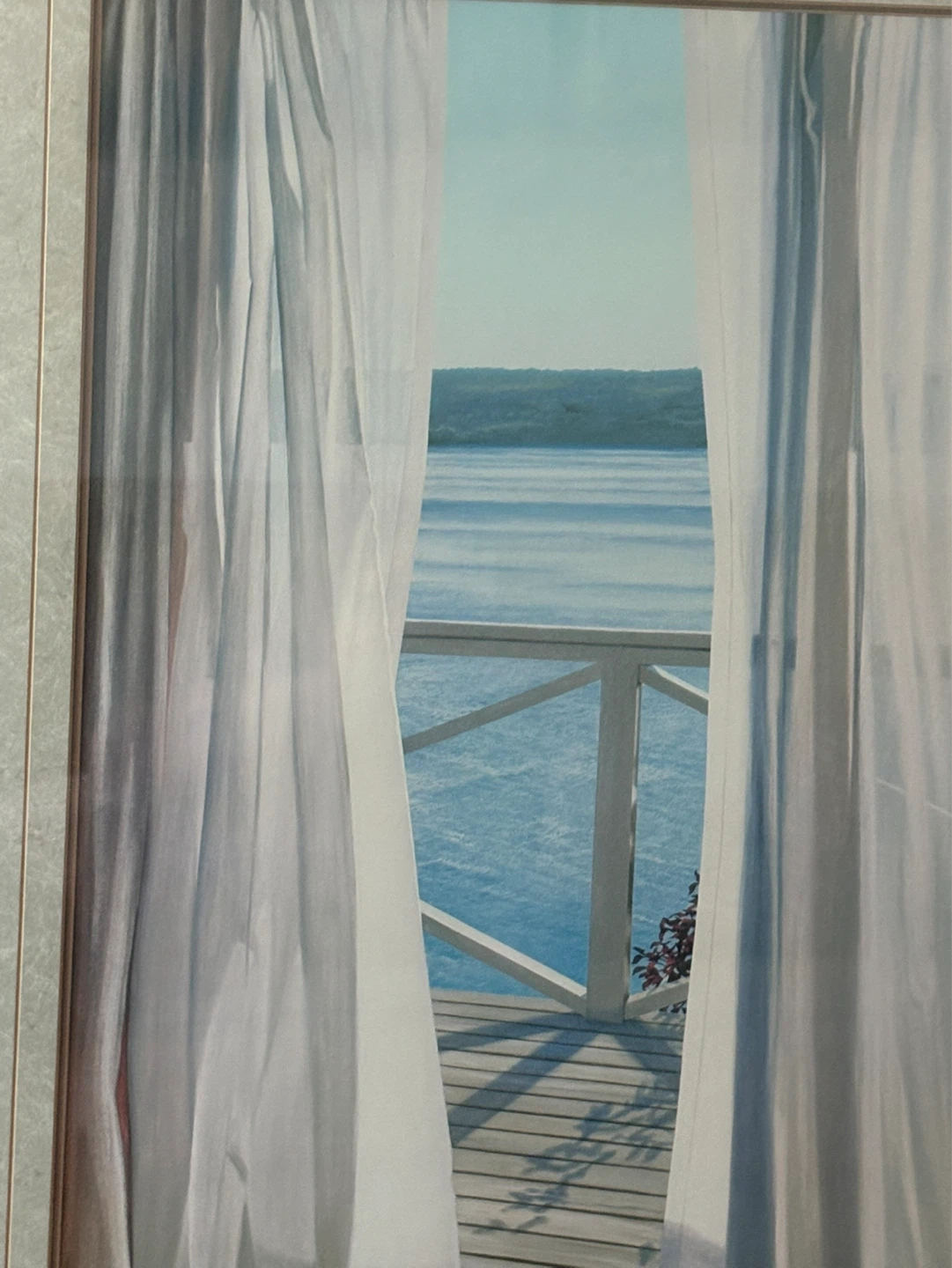Framed Art Print - Lakeside View with Curtains - photo 4