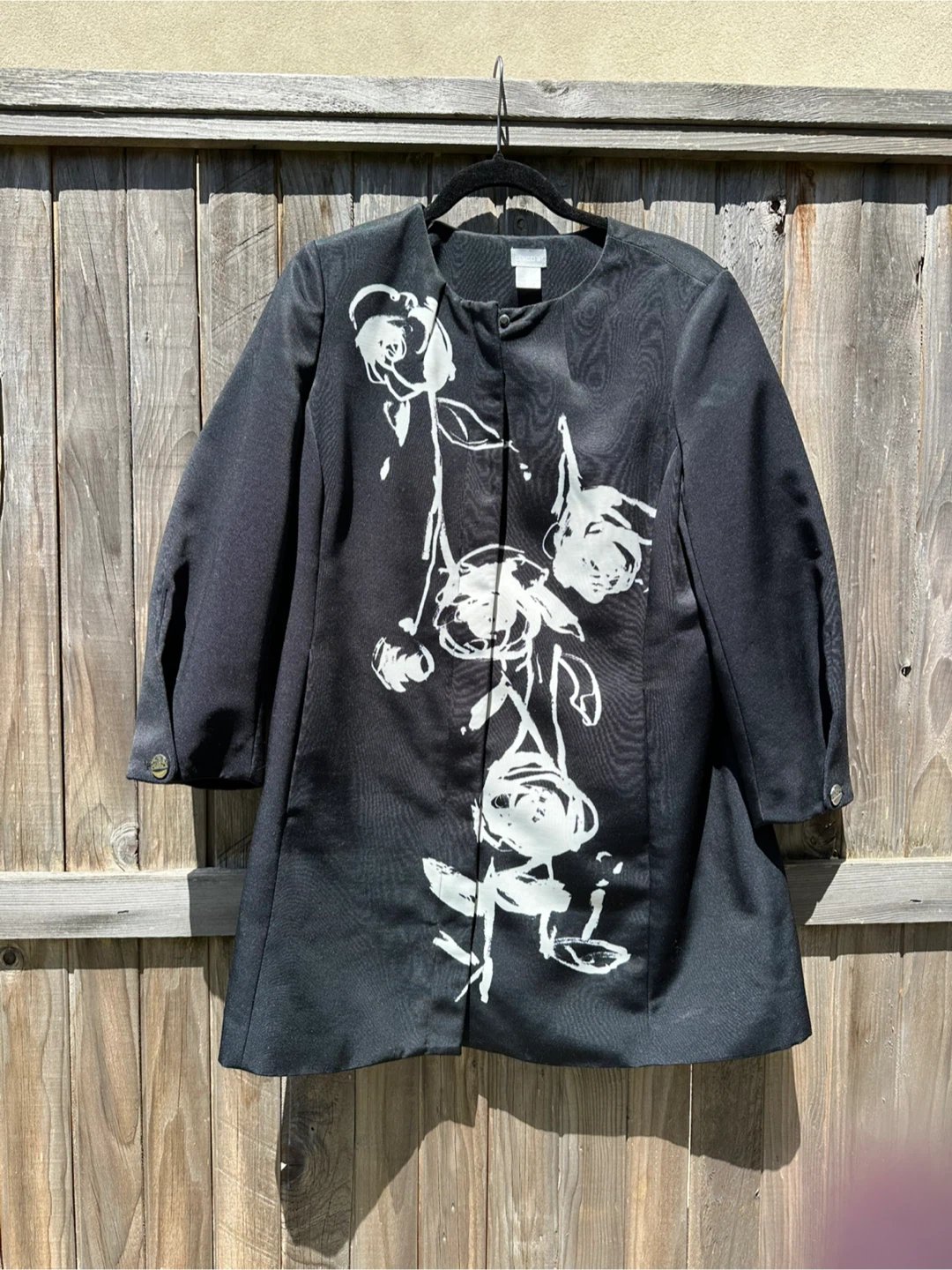 Chico's Black and White Floral Jacket