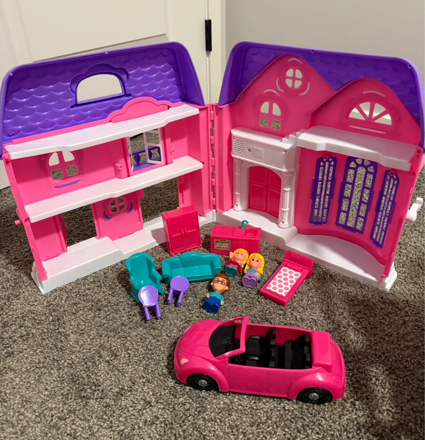 Dollhouse, Dolls, Stroller, and Accessories Set - photo 5