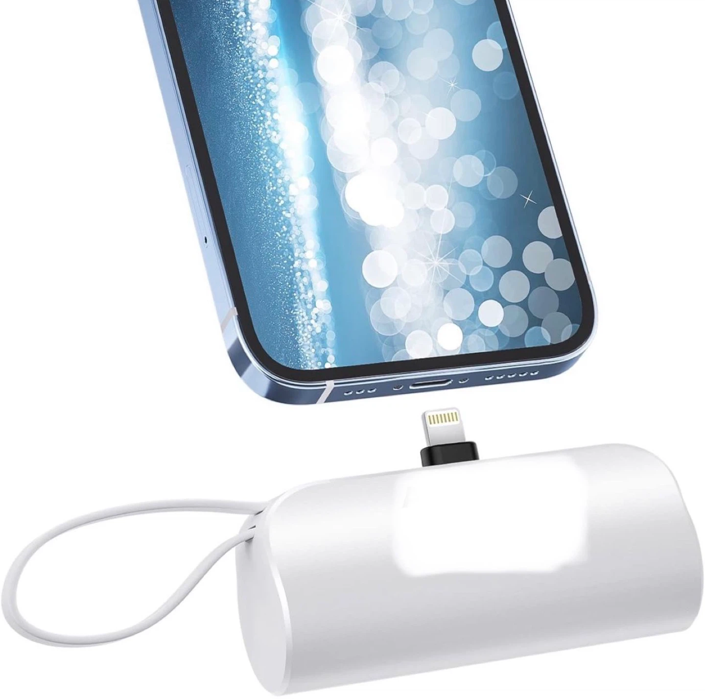White Portable 5000mAh Power Bank Charger for iPhone