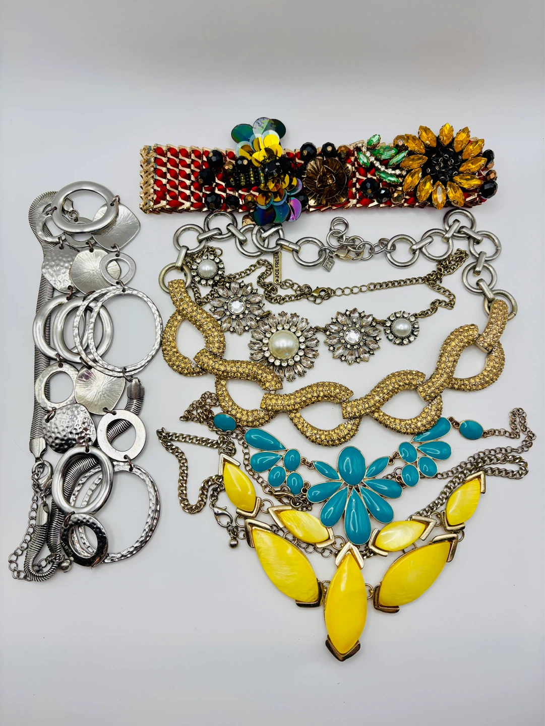 Lot of 6 Chunky Statement Bib Necklaces