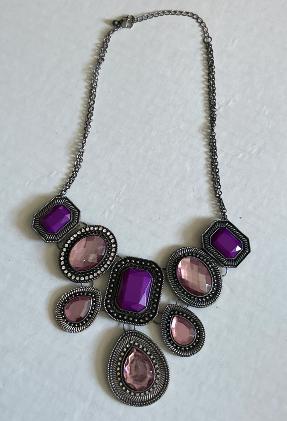 ⚽️Purple and Pink Gem Statement Necklace